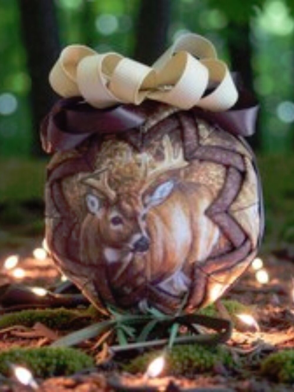 Deer Themed Handcrafted Fabric Ornament